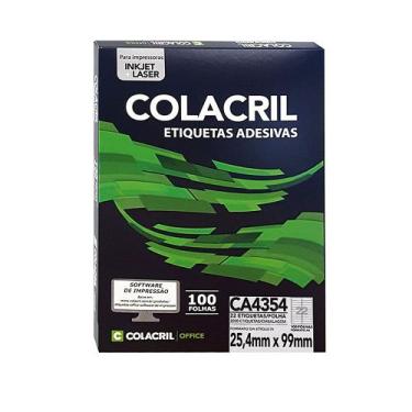 Imagem de Etiqueta Adesiva Colacril A4 CA4354 25,4x99mm C/2200