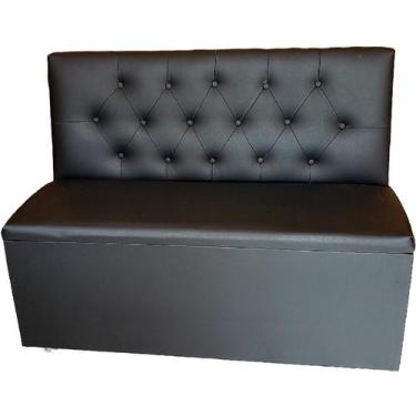 Imagem de Poltrona booth capitonê costurado 1.10cm preta, hamburgueria - O REI D