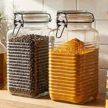 Imagem de Potes Herméticos Porta Mantimentos Vidro De 1,780ml Kit 4pçs - Gici Ho