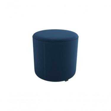 Imagem de Puff Decorativo Sala Descando Copenhage Premium Veludo Azul Matrix