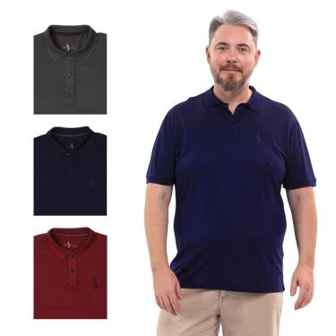 Imagem de Kit 4 Camisa Polo Plus Masculina Dia a Dia