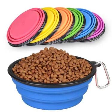 Imagem de Tigela De Silicone Dobrável Para Cães 350 650 1000ml, Alimentador Port