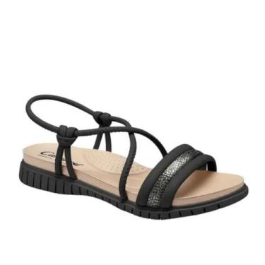 Imagem de Sandália Campesi Conforto Tiras Finas Flatform Feminina Preto 341149 -