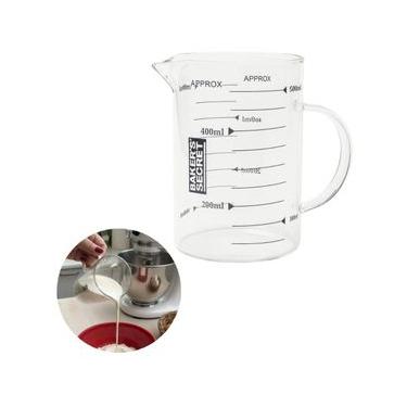 Imagem de Jarra Medidora Graduada Vidro Cozinha Bolo Medidas 500ml