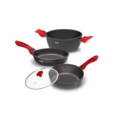 Imagem de Panelas Ultra Family Size, Day by Day, Sauté Grand e Tampa de Vidro Ichef 24cm - Vermel...