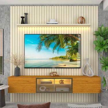 Imagem de Estante para TV e Home Theater Ripado para TV até 84 Polegadas com LED