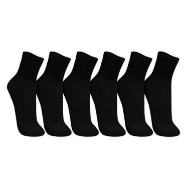 Imagem de Kit 6 Pares Meia Unisex Cano Médio 12cm Trifil T08720, Preto, 35-38
