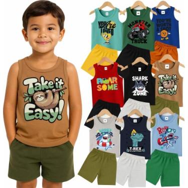 Imagem de Kit 5, 3 ou 1 Conjunto Sortido Básico Roupa Infantil Masculino verão R