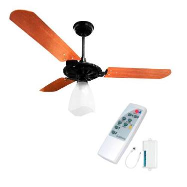 Imagem de Kit ventilador teto yris motor potente ventex c/ controle remoto, Pret