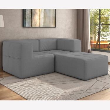 Imagem de Sofá Modulado Na Caixa 3 Lugares 154cm Espuma D33 Multimóveis CR45355 Cinza