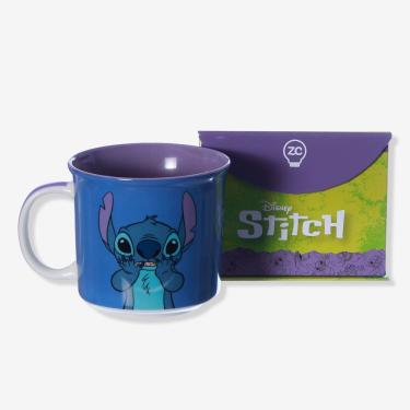 Imagem de Caneca Tom Stitch - Disney para Bebidas Quentes e Frias em Cerâmica 350ML Uso Diário Az...