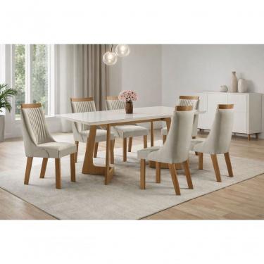 Imagem de Sala De Jantar Completa Com 6 Cadeiras Ravena -domus Móveis
