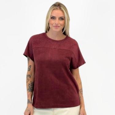 Imagem de Blusa Mamô Ampla em Suede Manga Curta Feminina-Feminino