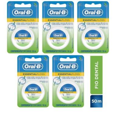Imagem de Fio Dental Oral-B Essential Floss 50m Com 5 Unidades