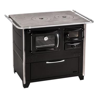 Imagem de Fogão a Lenha 4 Bocas Hidro Industrial Prime Box Esquerdo N2 Preto com Forno 40L Classe a