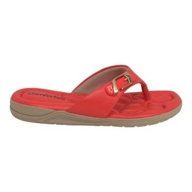 Imagem de Chinelo de Dedo Ortopédico Comfortflex Leve Confortável, Cherry, 35