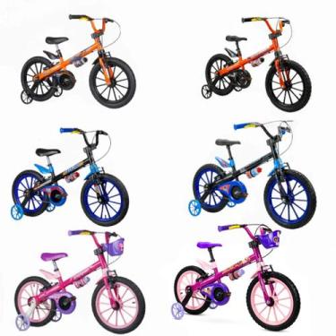 Imagem de Bicicleta Menino Menina Nathor Bike Infantil 5 a 8 Anos Aro 16, Lilás,