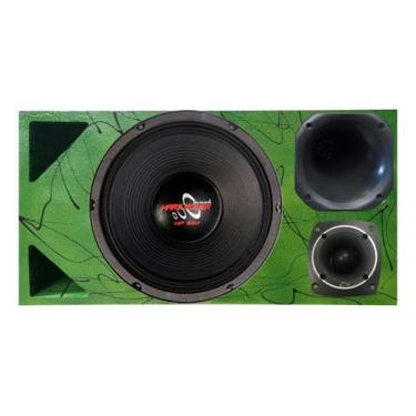Imagem de Caixa trio duto triângulo alto falante hard power hp 750 tweeter compe