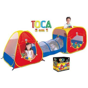 Imagem de Barraca Infantil Toca 3 Em 1 C/ Tunel C/150 Bolinhas - Braskit