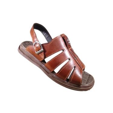 Imagem de Sandália Couro Legítimo  Chinelo Franciscano Masculino Ortopédico Pinh