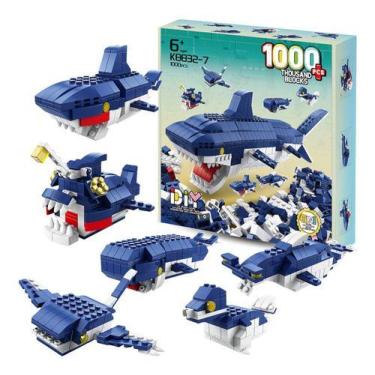 Imagem de Blocos De Montar Kit 1000 Peças Tubarão Gigante 6 Em 1 - bloxi
