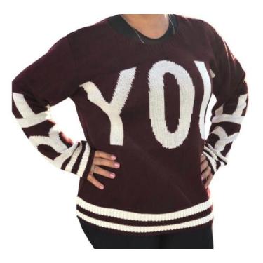 Imagem de Blusa De Tricot Feminina Plus Size Manga Longa Frio Inverno - Mmariah,