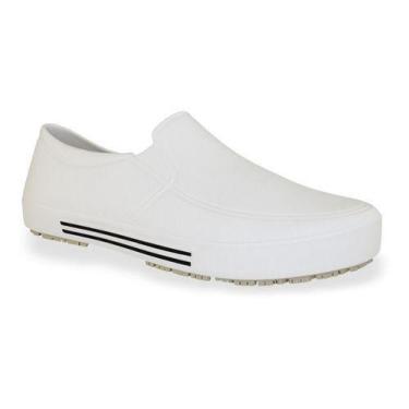 Imagem de Tenis Iate Moov Impermeavel Branco Sola Borracha N35 Steelflex