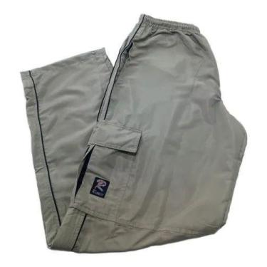 Imagem de Calça masculina em microfibra com listra e bolso cargo - Romer Sport, 