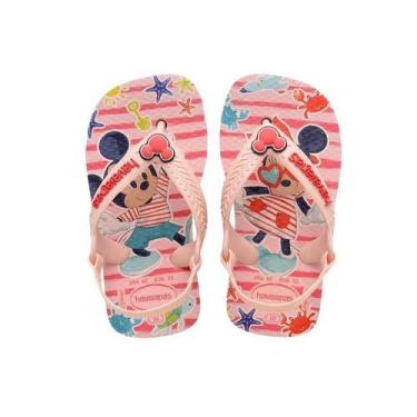 Imagem de Chinelo infantil menina havaianas new b. disney 7010250, Rosa, Vermelh