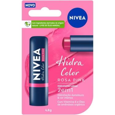 Imagem de Hidratante Labial Nivea Hidra Color 2 em 1 Rosa Pink 4,8g