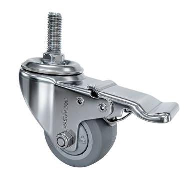 Imagem de Rodízio Inox Softglide 2 Pol. Espiga com Freio Não Risca Piso 50kg Master