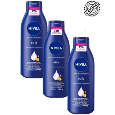 Imagem de Nivea Loção Hidratante Milk Pele Seca Extrasseca Kit 3 200ml