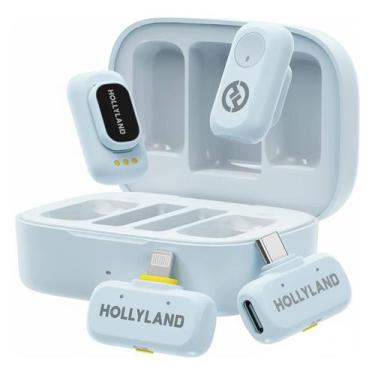 Imagem de Microfone Lapela Duplo Hollyland Lark A1 Combo Usb-c E Lightning - Azu