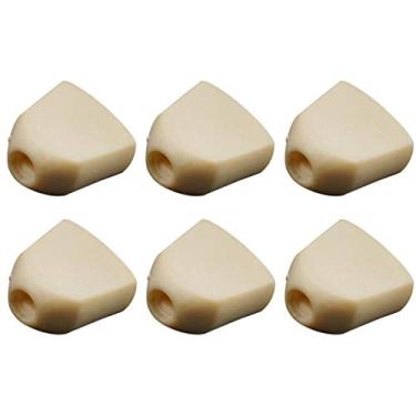 Imagem de Tongina 6 peças de botão de substituição de cabeça de máquina de afinação de guitarra trapézio de plástico - bege