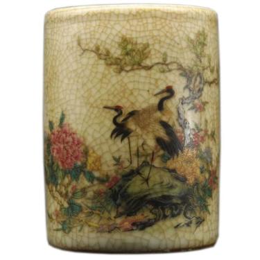 Imagem de 10,5 cm Antiguidade Famille Rosa Porcelana Suporte de Caneta Decoração Coleção