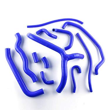 Imagem de LUXERAD Kit de tubo de refrigeração de silicone com desempenho de 3 camadas 4,5 mm para radiador de refrigeração compatível com VFR800 2002-2008 (azul)