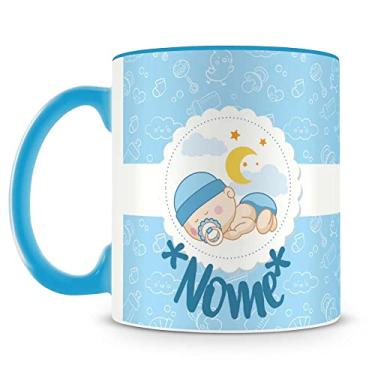 Imagem de Caneca Personalizada Batizado Azul (foto e Nome)