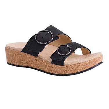 Imagem de REVITALIGN Sandália feminina estilo cunha, Preto, 35