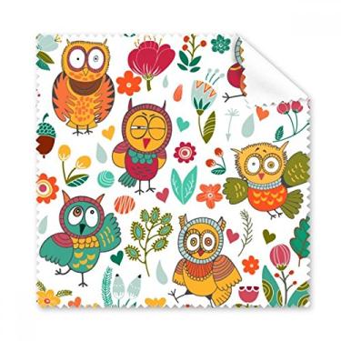 Imagem de Pano de limpeza de tela de telefone com estampa de flores e corujas para pintura à mão 5 peças
