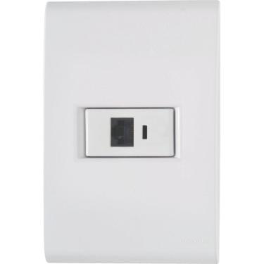 Imagem de Conjunto 4x2 com 1 Tomada RJ45 cat. 6 Tramontina Liz Branco Tramontina