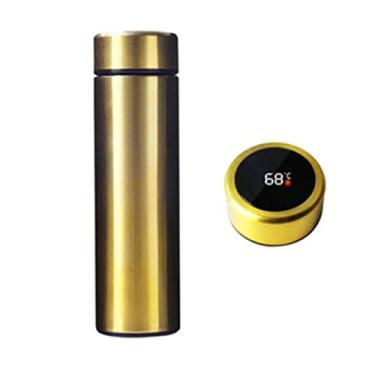 Imagem de Garrafa Térmica de Aço 500ml Com Sensor de Medida de Temperatura de LED Touch Portátil Inoxidável Copo Isolado Premium Água Chá Café PREMIUM SYANG (DOURADO)
