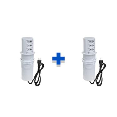 Imagem de Kit 2 Torres De Tomadas Totem Slim Automático 3 Tomadas 20A COR:BRANCO