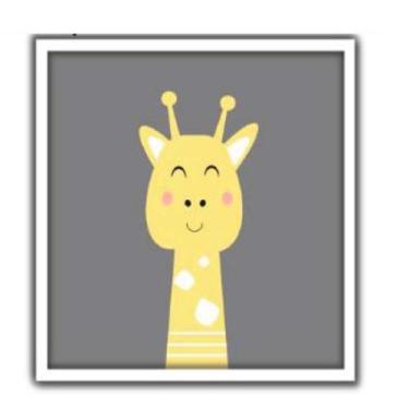 Imagem de Quadro Infantil Girafa Girafinha Para Quarto Bebe Safari Animais Color