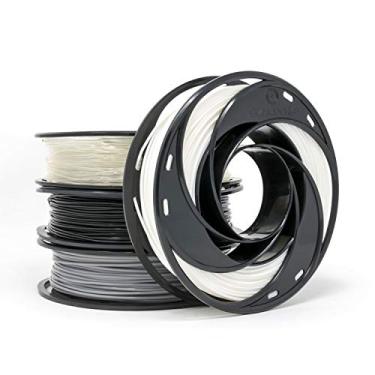 Imagem de Gizmo Dorks Filamento PLA para impressoras 3D 1,75 mm 200 g, pacote com 4 cores - preto, cinza, transparente, branco