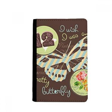 Imagem de Carimbos rosa e porta-passaporte borboleta Notecase Burse carteira porta-cartão, Multicolor