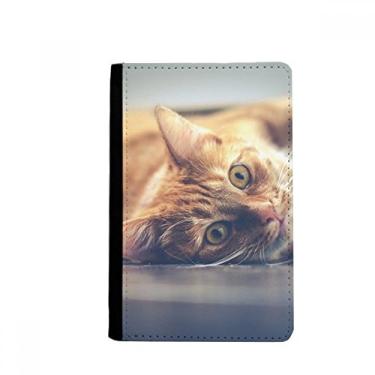 Imagem de Porta-passaporte com foto de gato amarelo animal porta-passaporte Notecase Burse capa carteira porta-cartão, Multicolor