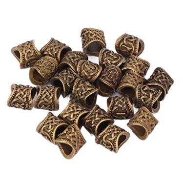 Imagem de Miçangas de dreadlocks, colar de pulseira de bronze para decoração de contas de tubo de cabelo