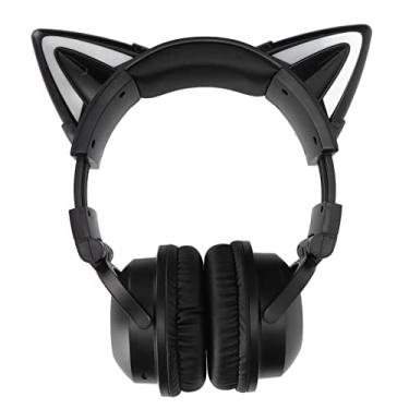 Imagem de Fones de Ouvido Sem Fio Cat Ear, Fone de Ouvido Bluetooth Dobrável para Jogos Com Som Estéreo de Luz Led, Fones de Ouvido Com Microfone Embutido para PC, Presente para Crianças