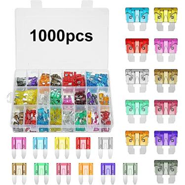 Imagem de Qudai Kit sortido de fusíveis de lâmina de carro 1000 peças mini conjunto de lâminas de tamanho padrão para caminhão automático fusível automotivo com caixa de armazenamento