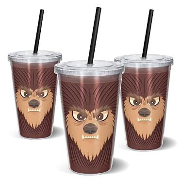 Imagem de Copo Canudo 600ml - Halloween Lobisomen